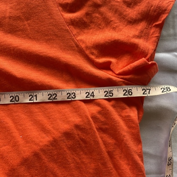 Plus Size 3X Onque Crochet Appliqué Y-Neck Rhinestone Button Orange Cotton Tunic - Picture 4 of 10